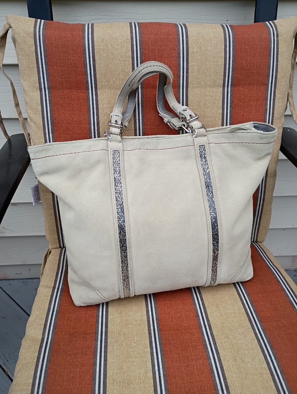 Coach Cream Suede Tote - Picture 14 of 17